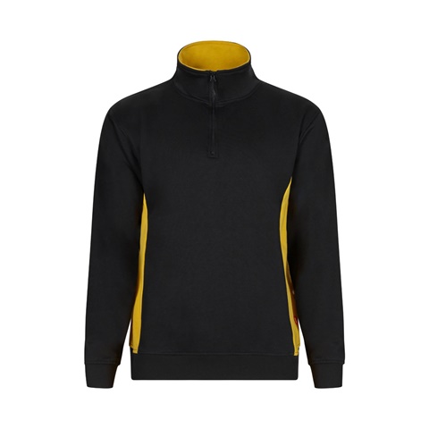 černá VL SVAROG. Dvoubarevná froté mikina (260 g/m²), z polyesteru (65 %) a bavlny (35 %), černá, 2XL