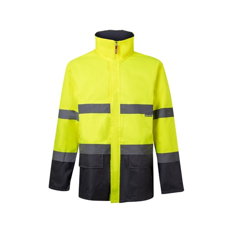 šedá VL THEMIS. Dvoubarevná parka (190 g/m²), z polyesteru (100 %), s PU zátěrem, šedá, 2XL