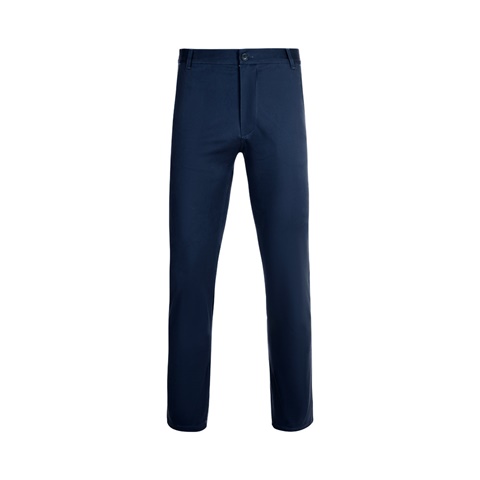 Námořnická modrá VL VISHNU. Unisex elastické chino kalhoty (260 g/m²), bavlna (98 %) a elastan (2 %), námořnická modrá, 34
