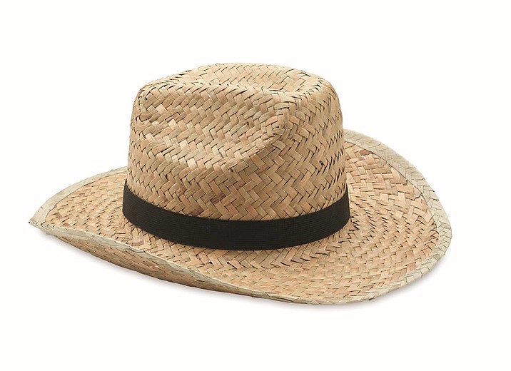 WALKER Přírodní slaměný klobouk s černým páskem