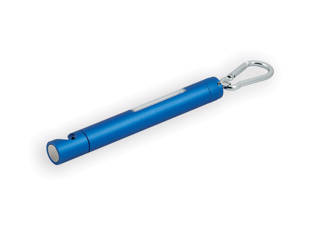 ZACHARY kovová COB LED svítilna s karabinou, magnetem a otvírákem, Královská modrá