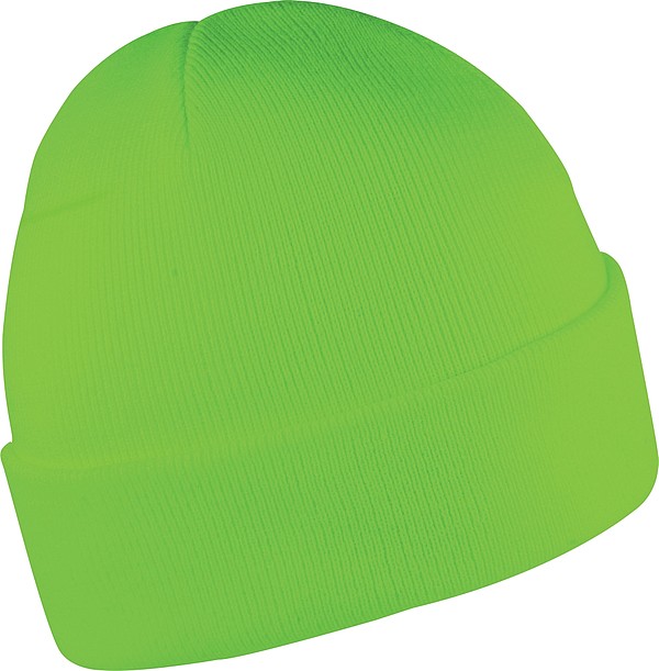 ZOBAR Dvojitě pletená zimní čepice, unisex, neonově zelená