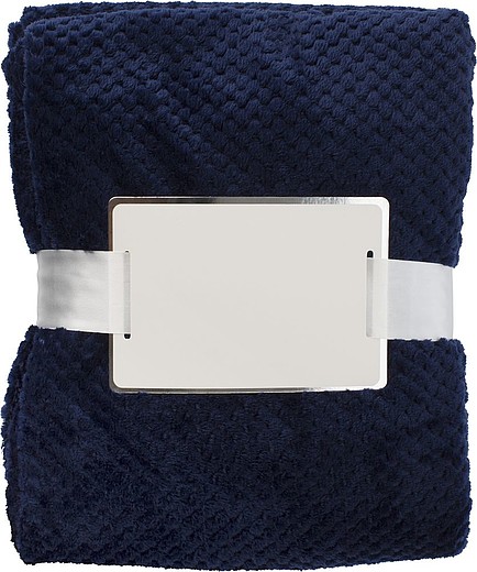 ZUNAS Fleecová deka s vaflovým designem, modrá
