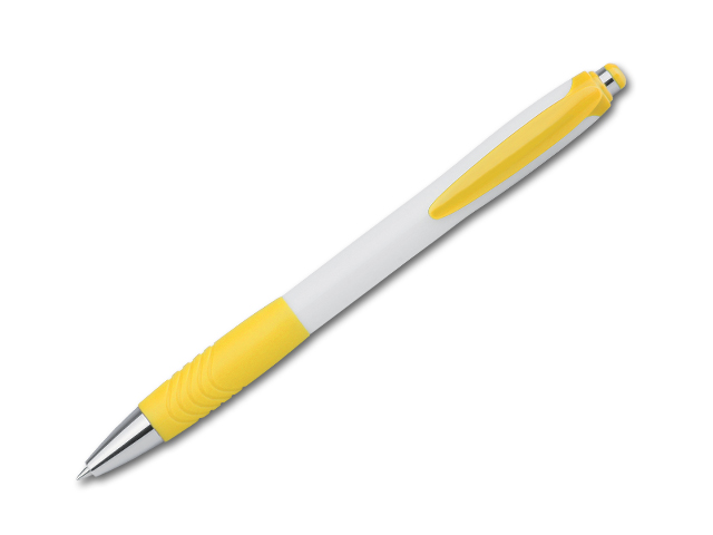 ABISKO plastové kuličkové pero, modrá náplň, Žlutá