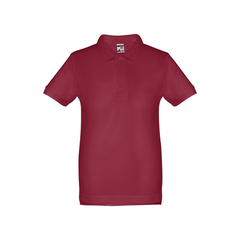 bordo ADAM KIDS. Bavlněné polo tričko s krátkým rukávem pro děti (unisex), bordó, 10