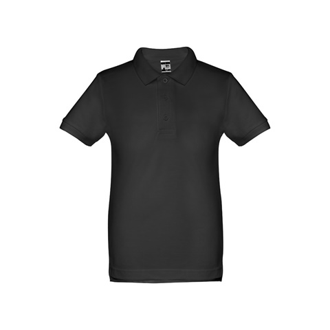 černá ADAM KIDS. Bavlněné polo tričko s krátkým rukávem pro děti (unisex), černá, 10