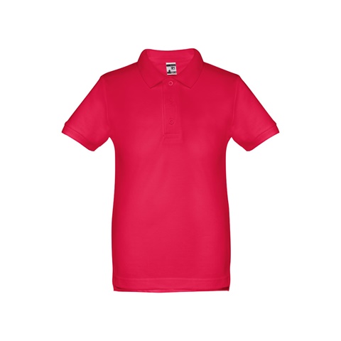 červená ADAM KIDS. Bavlněné polo tričko s krátkým rukávem pro děti (unisex), červená, 10