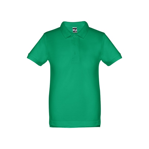 ADAM KIDS. Bavlněné polo tričko s krátkým rukávem pro děti (unisex), zelená, 10
