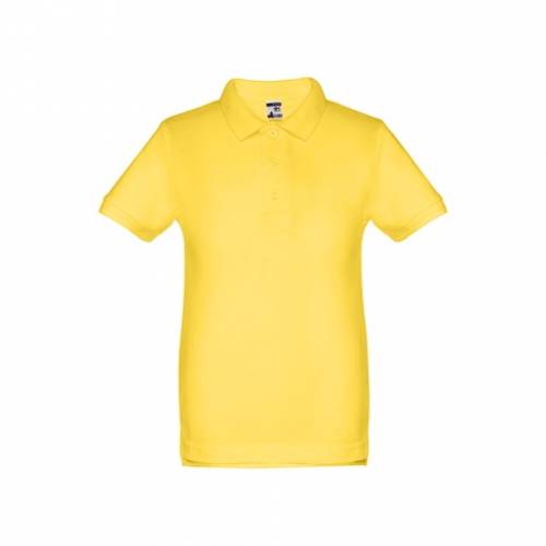 ADAM KIDS. Bavlněné polo tričko s krátkým rukávem pro děti (unisex), žlutá, 10
