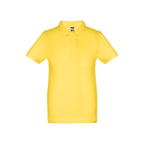 žlutá ADAM KIDS. Bavlněné polo tričko s krátkým rukávem pro děti (unisex), žlutá, 10