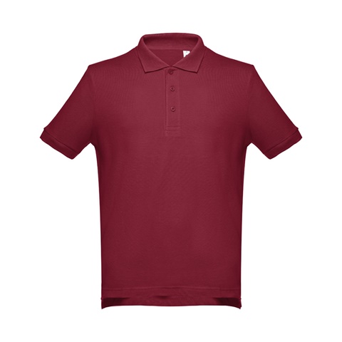 bordo ADAM. Pánské bavlněné polo tričko s krátkým rukávem, bordó, L
