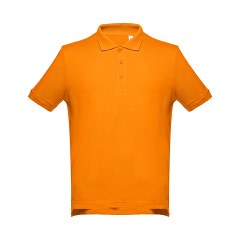 oranžová ADAM. Pánské bavlněné polo tričko s krátkým rukávem, oranžová, L