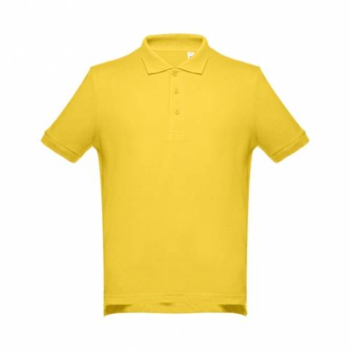 ADAM. Pánské bavlněné polo tričko s krátkým rukávem, žlutá, L