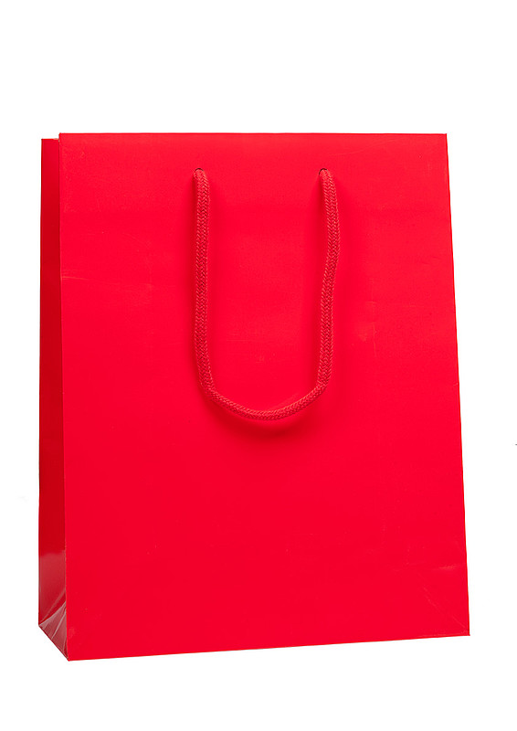 ADAVERA Papírová taška, rozměr 25X11X31cm, červená, lamino lesk