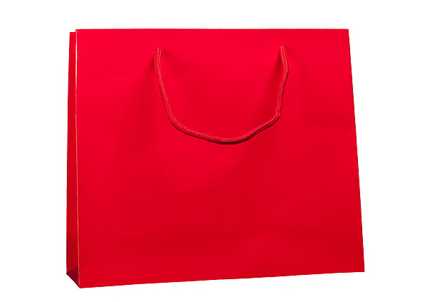 ADAVERA Papírová taška, rozměr 32x10x27,5cm, červená, lamino lesk