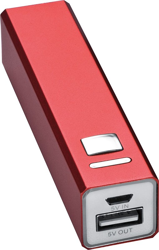 ADOLFA Power banka 2200MAh s USB kabelem, červená