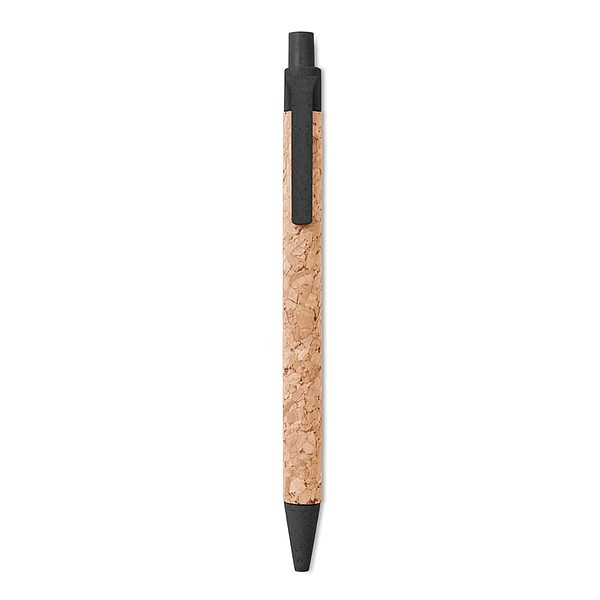 ADUBO Ekologické kuličkové pero s korkovým tělem a ekologickými doplňky, modrá n., černá