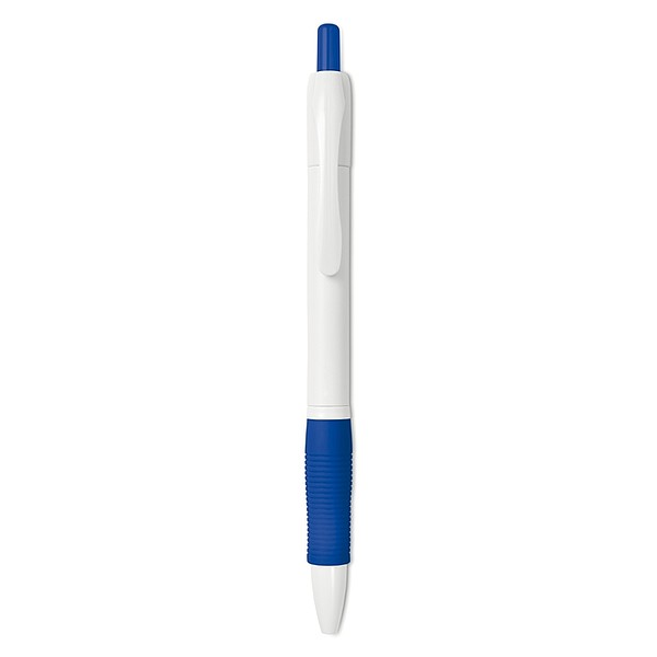 ALMERIDO Plastové kuličkové pero s gumovým úchopem, modrá n., modrá
