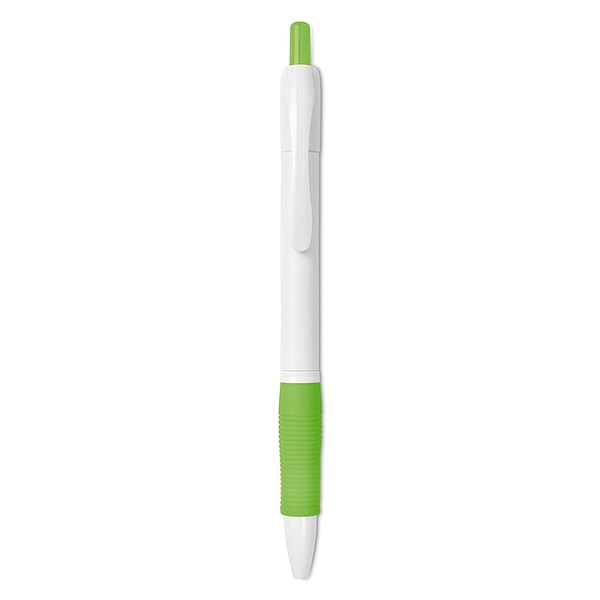 ALMERIDO Plastové kuličkové pero s gumovým úchopem, modrá n., sv. zelená