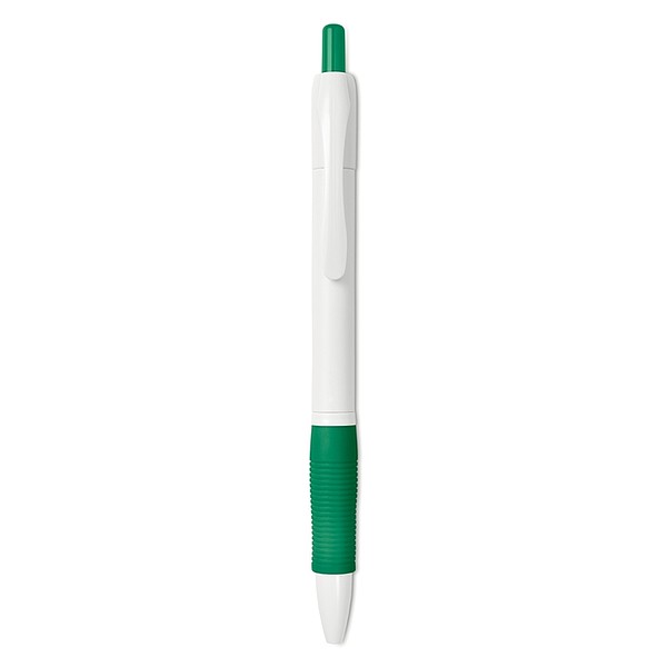ALMERIDO Plastové kuličkové pero s gumovým úchopem, modrá n., zelená