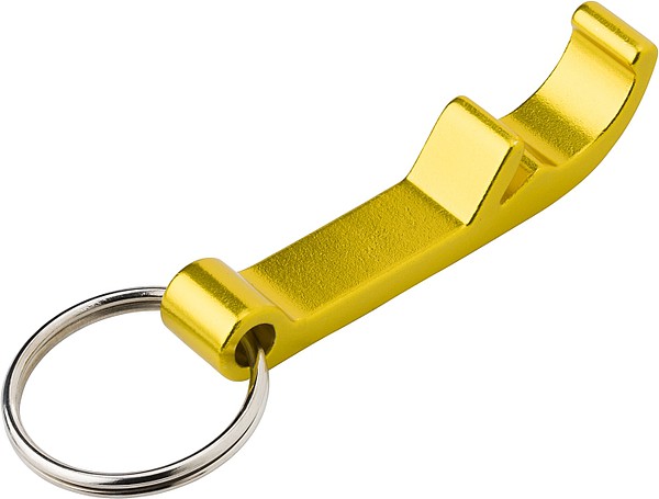 ALVAR kovový otvírák - přívěsek na klíče, žlutá