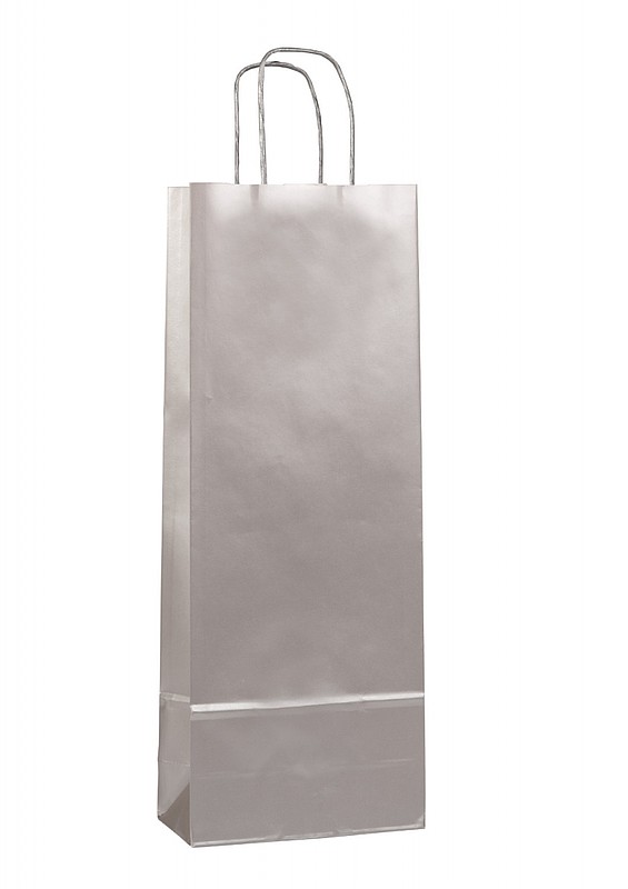 AMBRONIA Luxusní papírová taška na víno, stříbrná