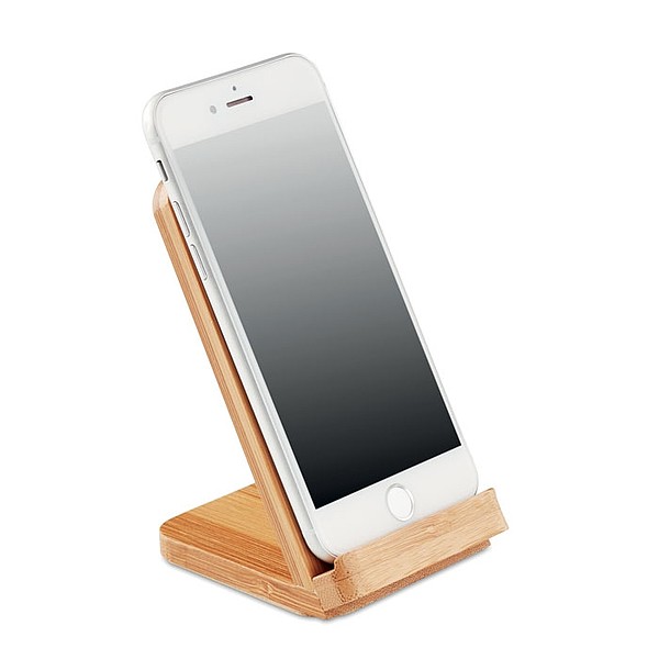 AMERINA Bambusový stojánek na mobil s bezdrátovým nabíjením