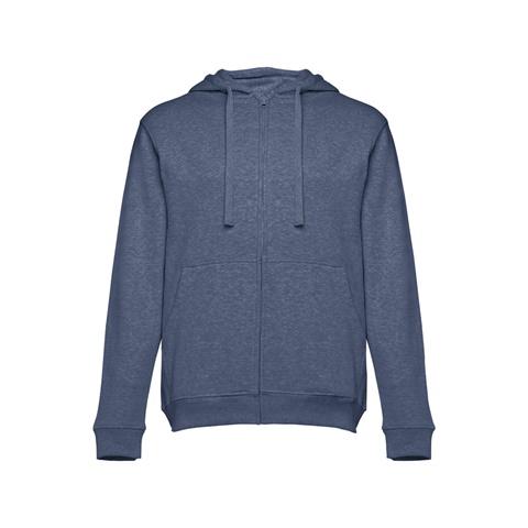 Modrý melír AMSTERDAM. Pánská mikina z bavlny a polyesteru, modrý melír, L