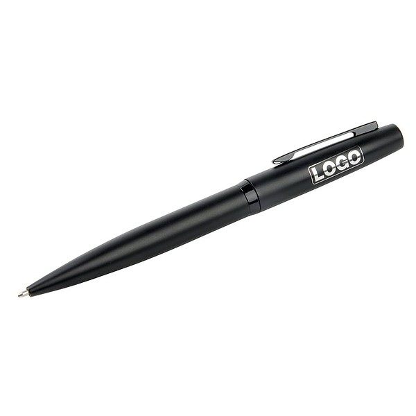 ANDULO Kovové kuličkové pero, modrá náplň, černá.
