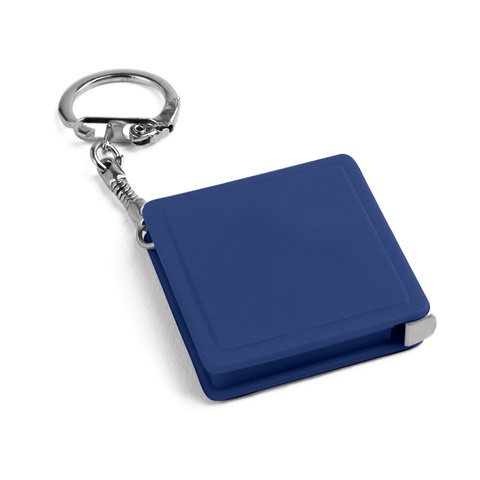 modrá ASHLEY. Klíčenka se svinovacím metrem, modrá