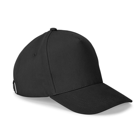 ASHTON. Čepice ze 100% bavlny (260 g/m²) s 5 panely, černá