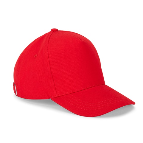 ASHTON. Čepice ze 100% bavlny (260 g/m²) s 5 panely, červená