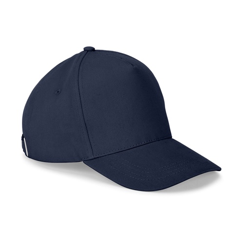 ASHTON. Čepice ze 100% bavlny (260 g/m²) s 5 panely, námořnická modrá