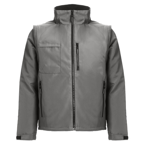 šedá ASTANA. Polstrovaná polyesterová bunda (unisex), šedá, 3XL