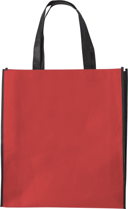 ASUKA Nákupní taška z netkané textilie s černými boky, červená