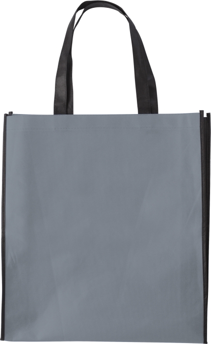 ASUKA Nákupní taška z netkané textilie s černými boky, šedá