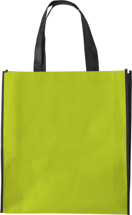 ASUKA Nákupní taška z netkané textilie s černými boky, sv. zelená