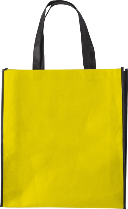 ASUKA Nákupní taška z netkané textilie s černými boky, žlutá