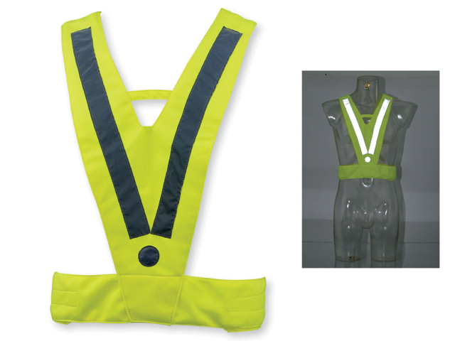 ATILA II polyesterová reflexní vesta, dospělá velikost, Fluorescenční žlutá