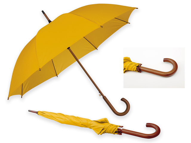 AUTOMATIC polyesterový vystřelovací deštník, 8 panelů, Žlutá