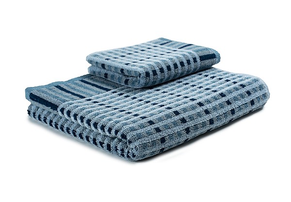 AUTUMN Set luxusních ručníků se zdobeným vetkáváním 60x110 a 30x50 cm, 600g, modrá