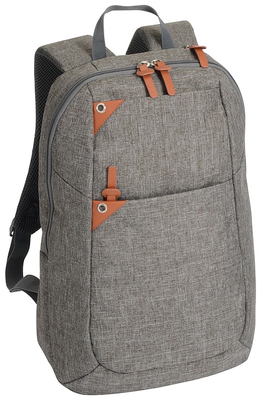 BALATER Šedý batoh na záda s přihrádkou na notebook, s šedým zipem
