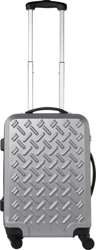 BAMBARO Matně stříbrný cestovní kufr se čtyřmi kolečky