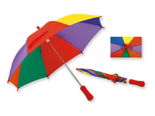 BAMBI polyesterový dětský deštník s manuálním otvíráním, 8 panelů, Vícebarevná