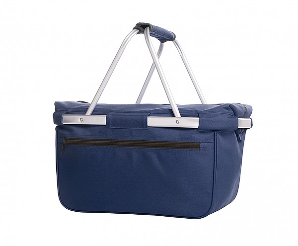 BÁRNY Chladící nákupní košík na zip s termo úpravou, modrá