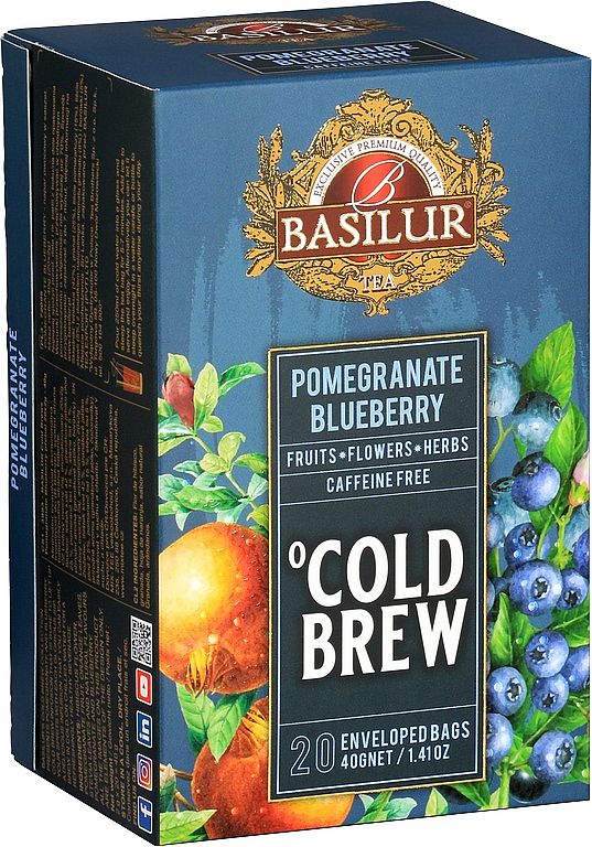 BASILUR Cold Brew Pomegranate Blueberry přebal 20x2g
