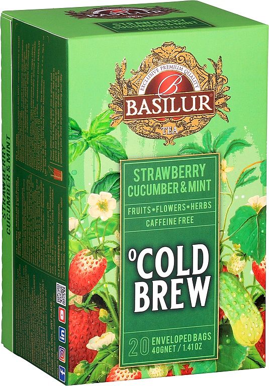 BASILUR Cold Brew Strawberry Cucumber & Mint přebal 20x2g