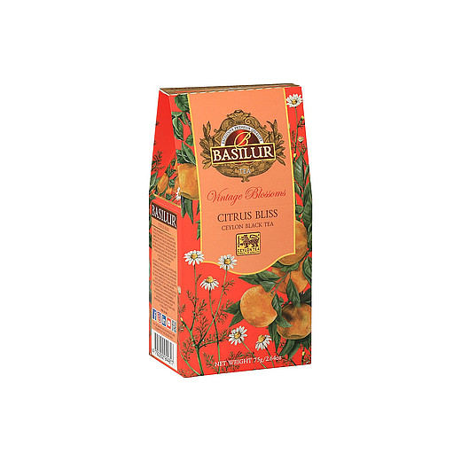 BASILUR Sypaný čaj Vintage Blossoms Citrus Bliss, papírová krabička 75 g