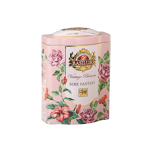 BASILUR Sypaný čaj Vintage Blossoms Rose Fantasy, plech 100 g