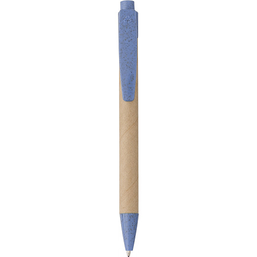 BAZIL Kuličkové pero z lepenky a pšeničné slámy, modrá náplň, modré